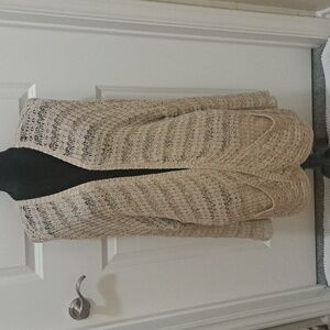 FREE PEOPLE medium natural colored sweater wrap with pockets, $109.00